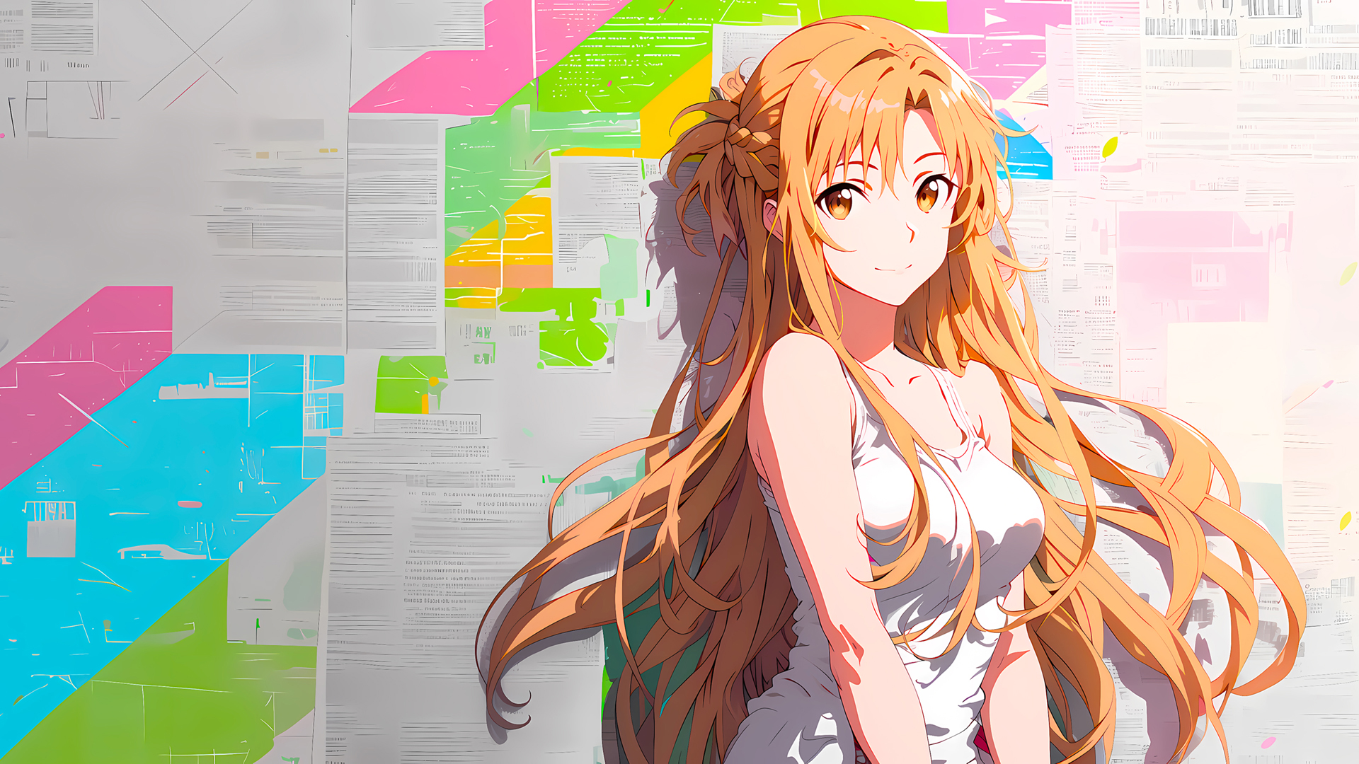 亚丝娜 报纸墙 可爱少女动漫壁纸_彼岸壁纸.jpg